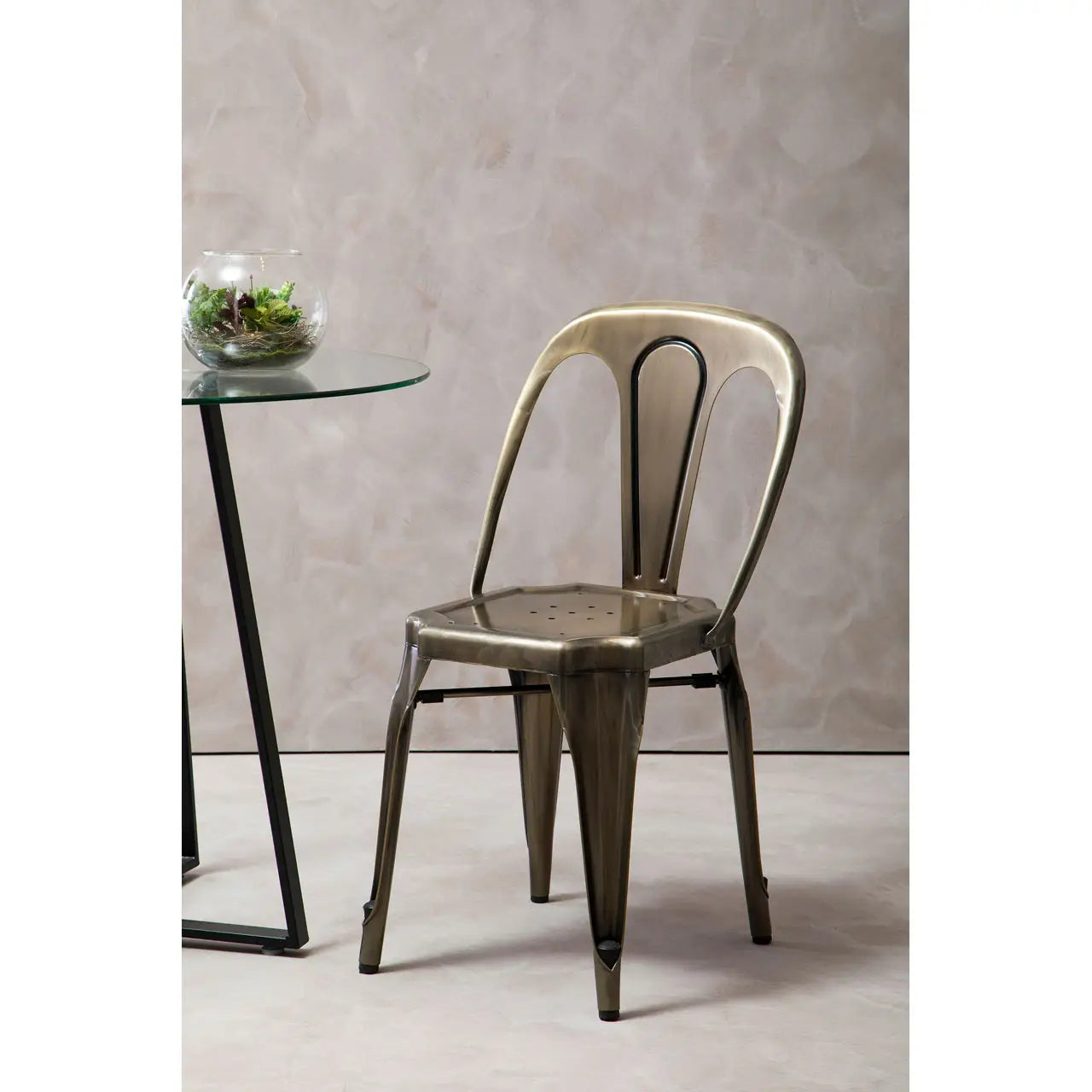 Grange Brass Finish Metal Chair