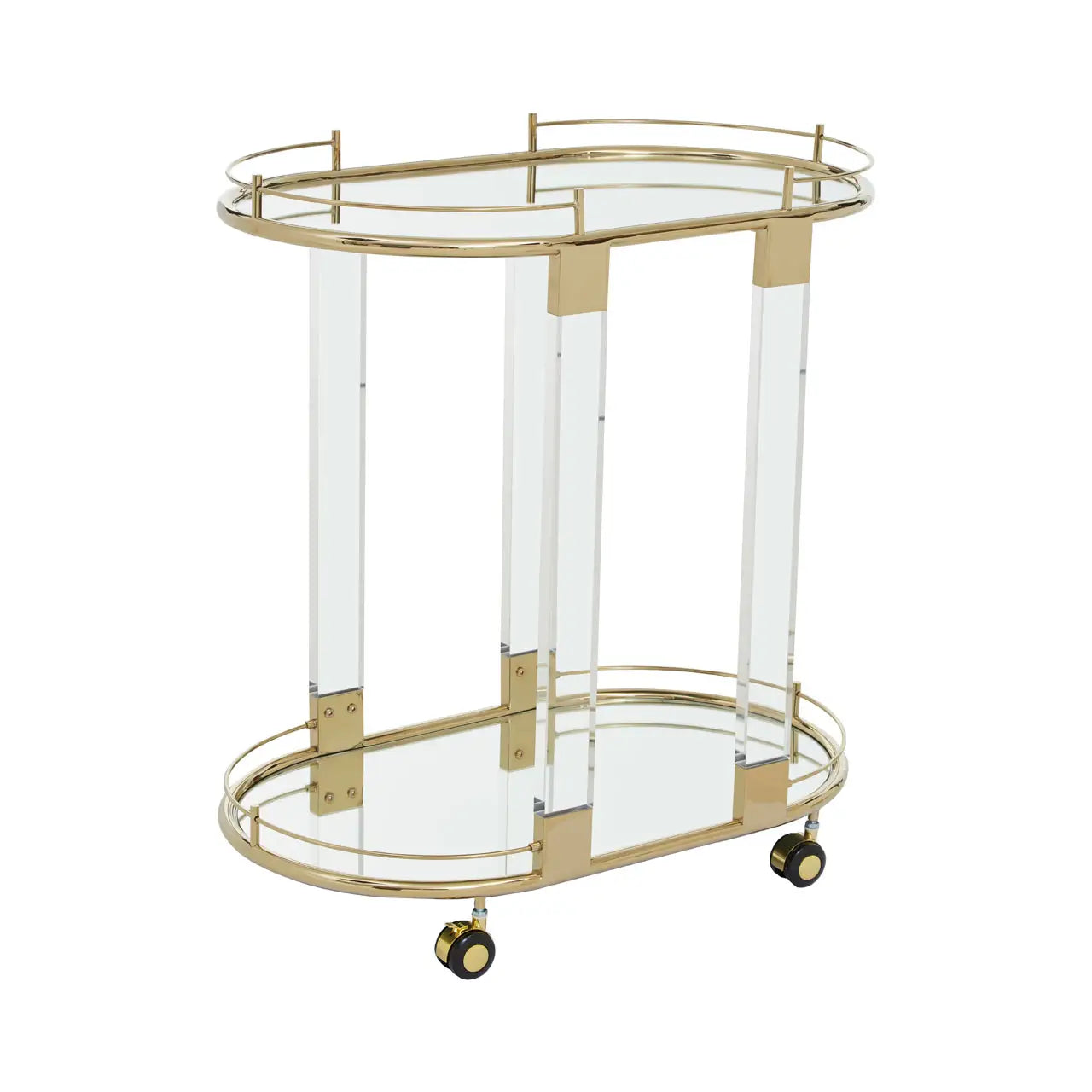 Oria Drinks Trolley With Warm Gold Metallic Frame