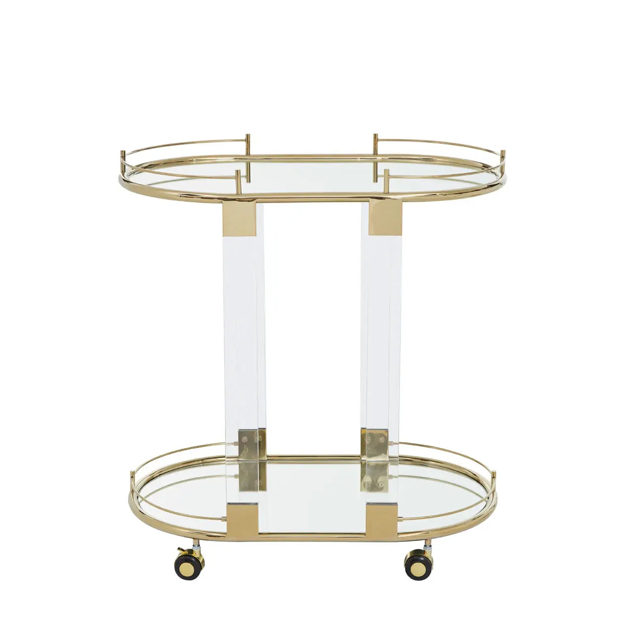 Oria Drinks Trolley With Warm Gold Metallic Frame