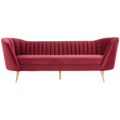 Binky 3 Seat Wine Velvet Sofa