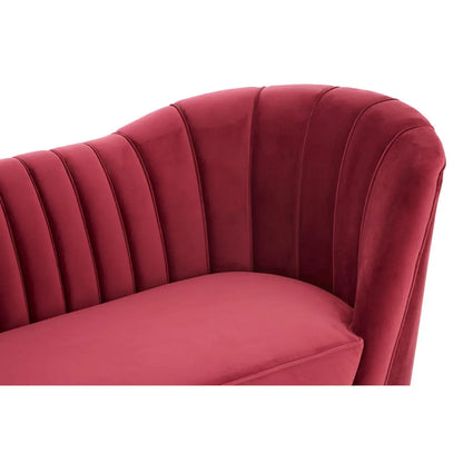 Binky 3 Seat Wine Velvet Sofa