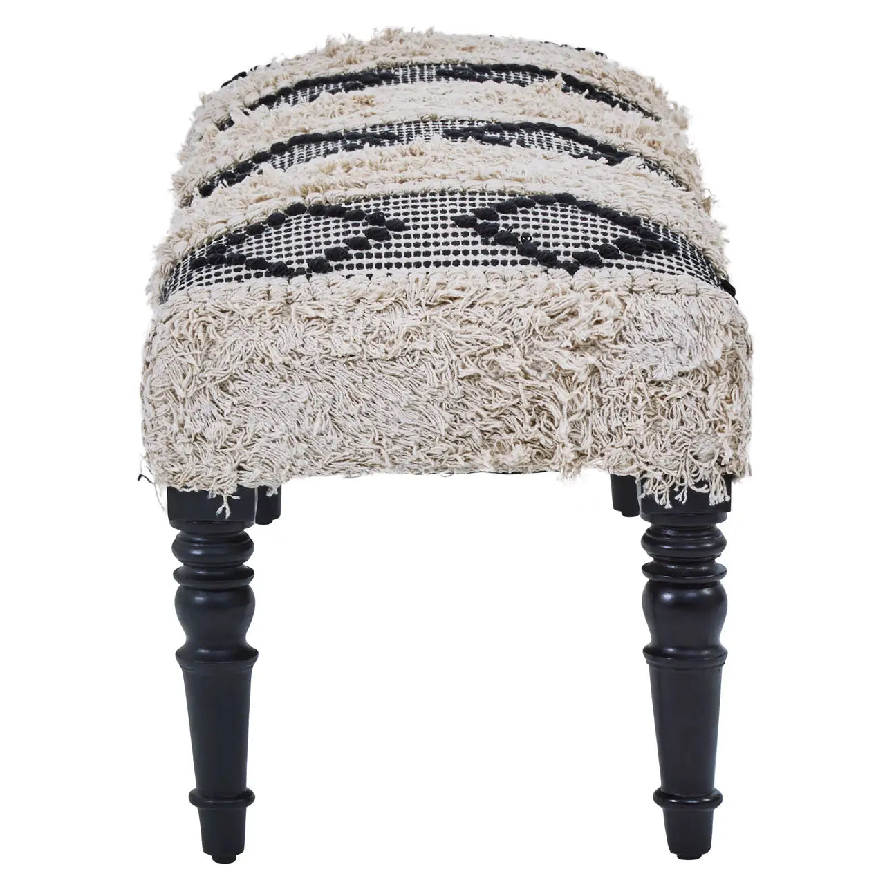 Cefena Black And White Moroccan Bench