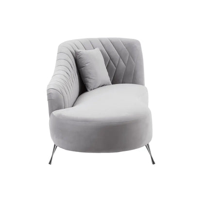 Rene Grey Velvet Chaise Longue