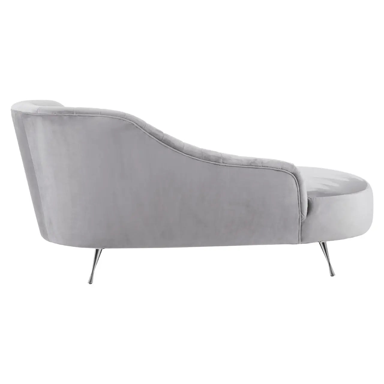 Rene Grey Velvet Chaise Longue