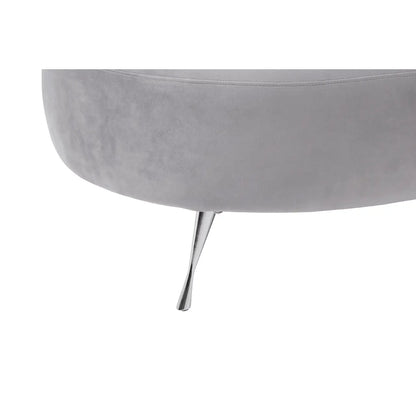 Rene Grey Velvet Chaise Longue