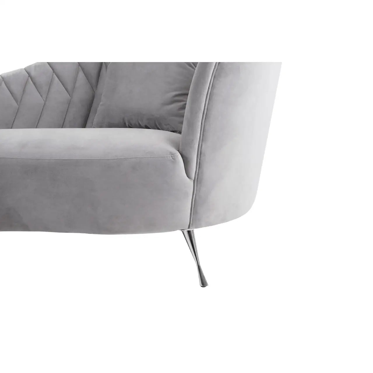 Rene Grey Velvet Chaise Longue