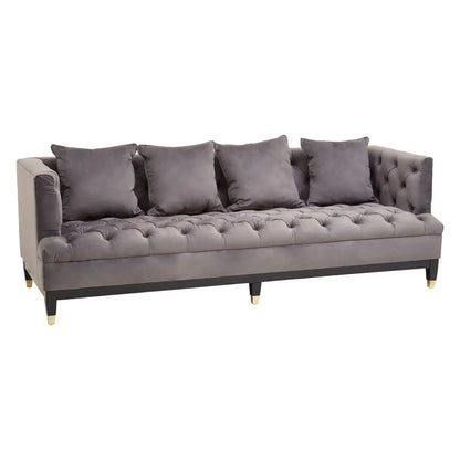 Sefira 3 Seat Viola Pirate Grey Fabric Sofa