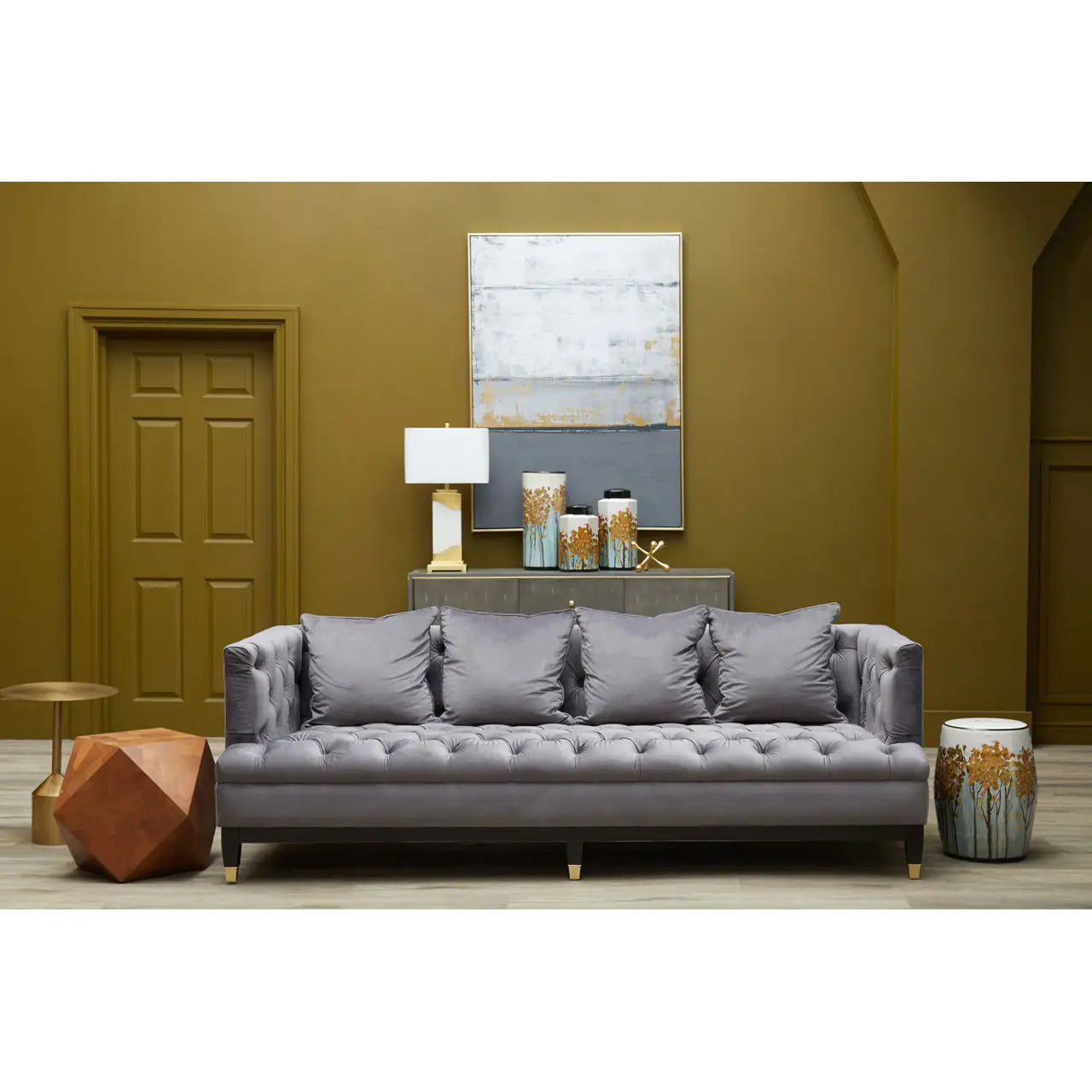 Sefira 3 Seat Viola Pirate Grey Fabric Sofa