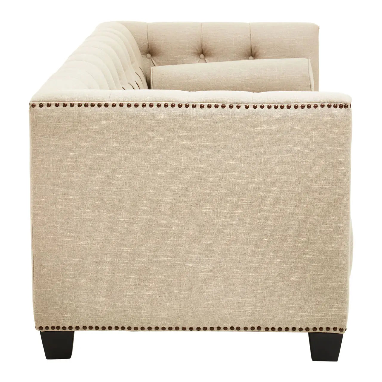 Surina 3 Seat Stone Fabric Sofa