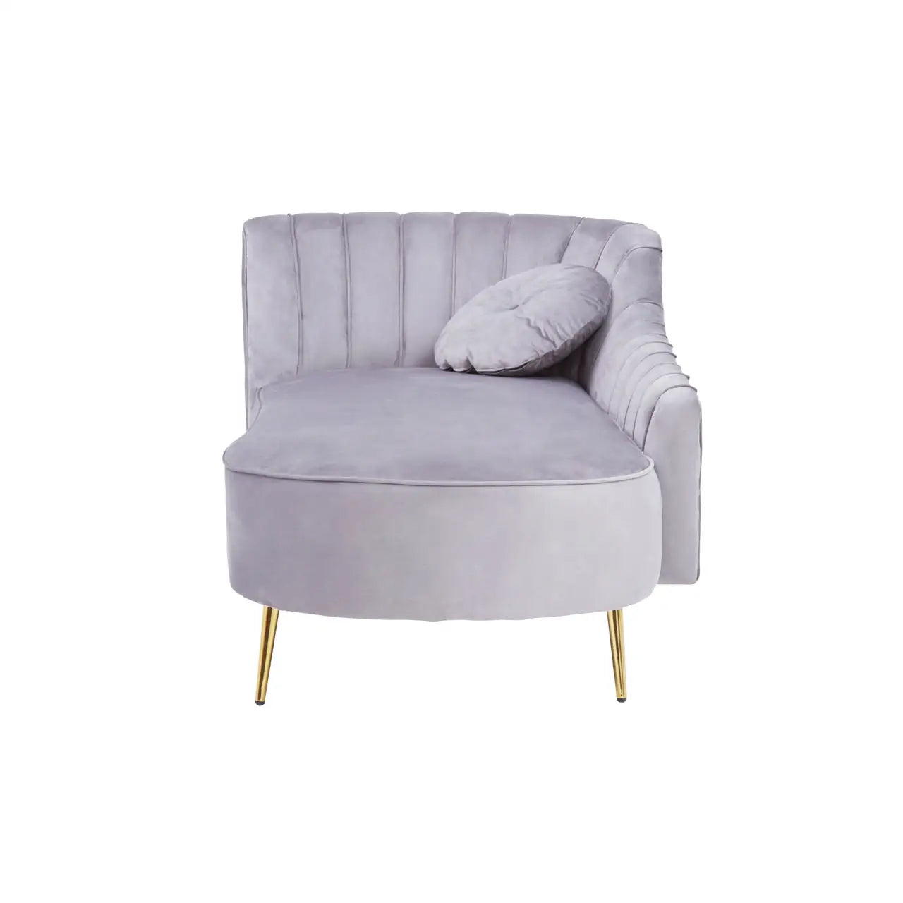 Felizia Grey Left Arm Velvet Chaise