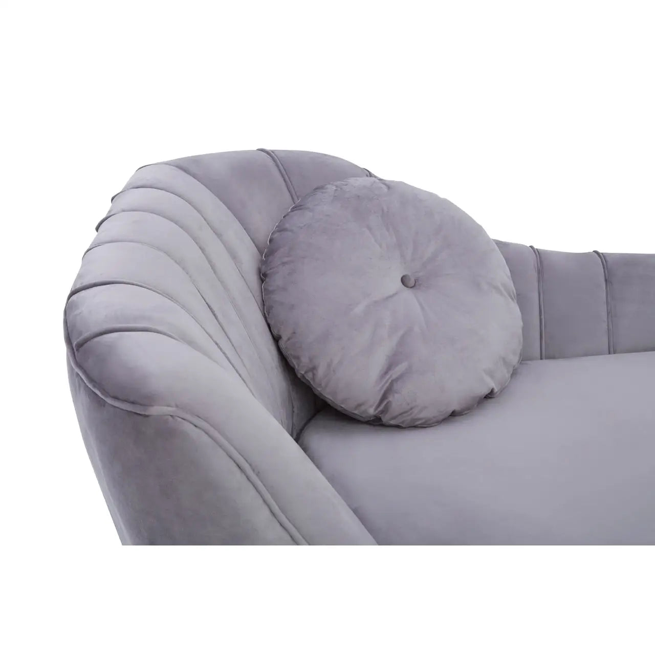 Felizia Grey Left Arm Velvet Chaise