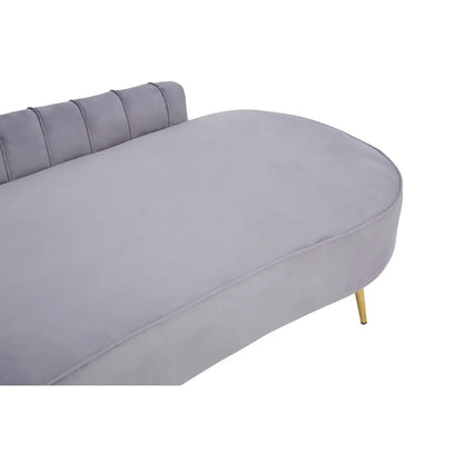 Felizia Grey Left Arm Velvet Chaise