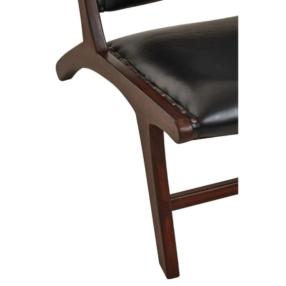 Inca Genuine Black Cow Leather Chair