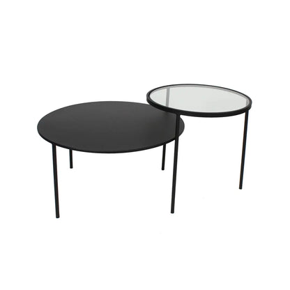 Trento Coffee Table With Glass And Metal Tops