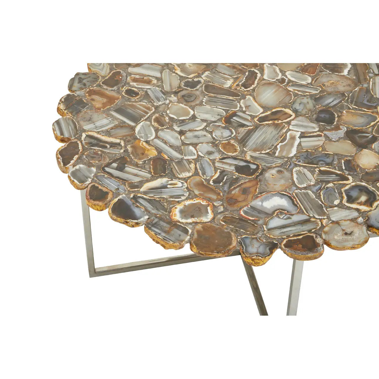 Rabia Agate Coffee Table With Cross Base