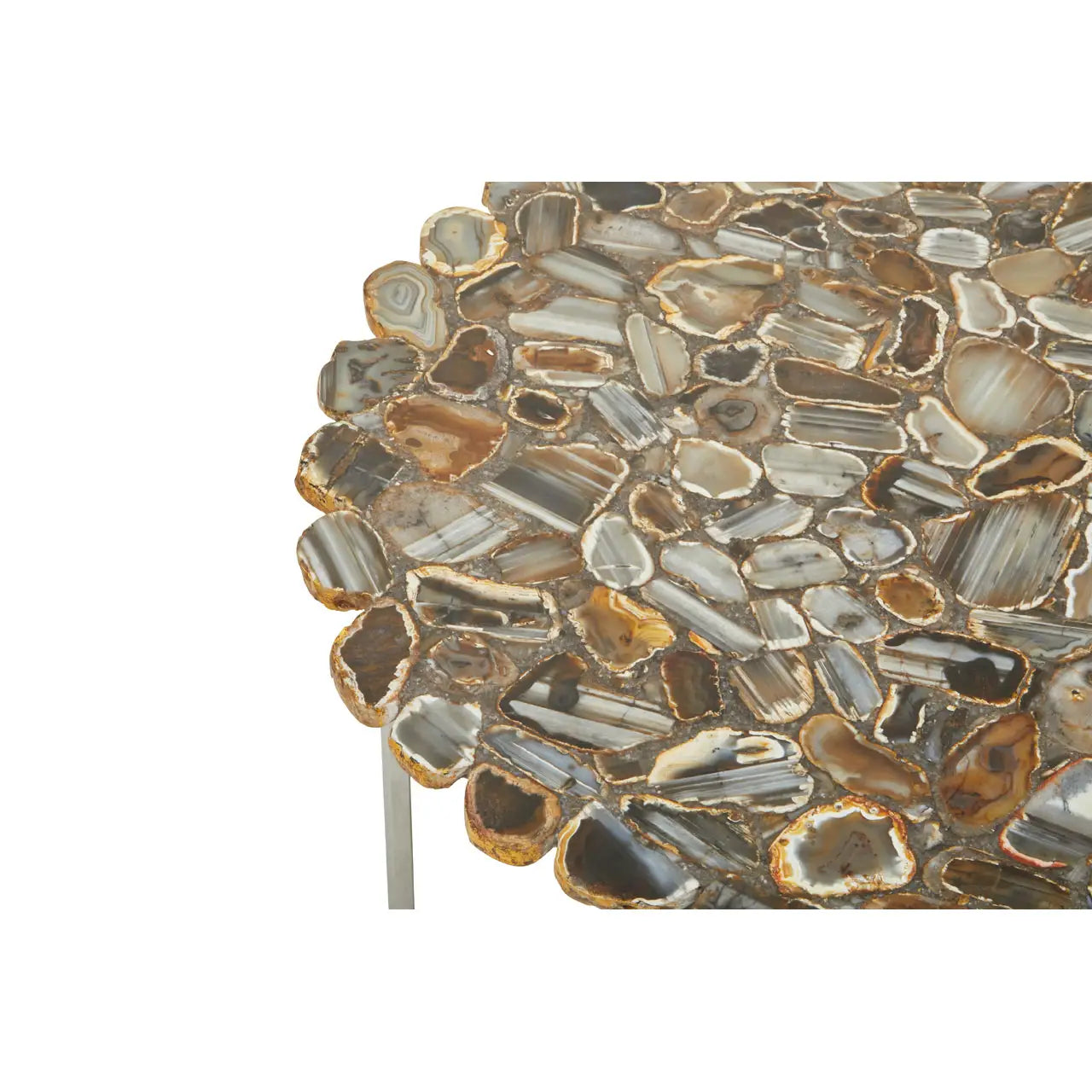 Rabia Agate Coffee Table With Cross Base