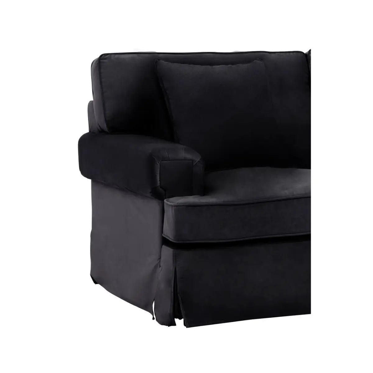 Ralph Two Seat Black Velvet Sofa