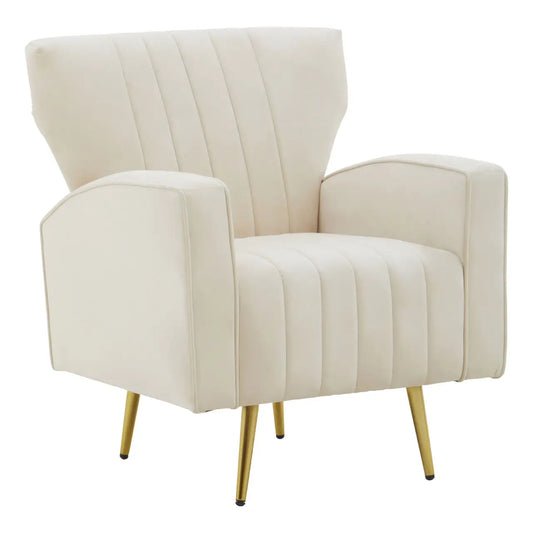 Hayley Natural Velvet Armchair