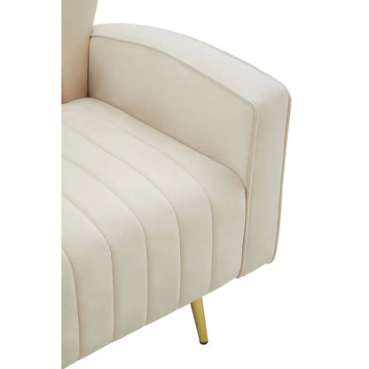 Hayley Natural Velvet Armchair