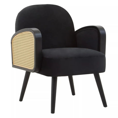 Hala Black Velvet Armchair