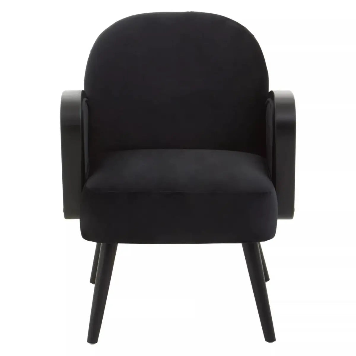 Hala Black Velvet Armchair