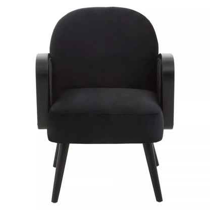 Hala Black Velvet Armchair