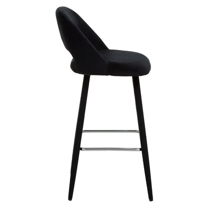 Warren Black Velvet Bar Chair