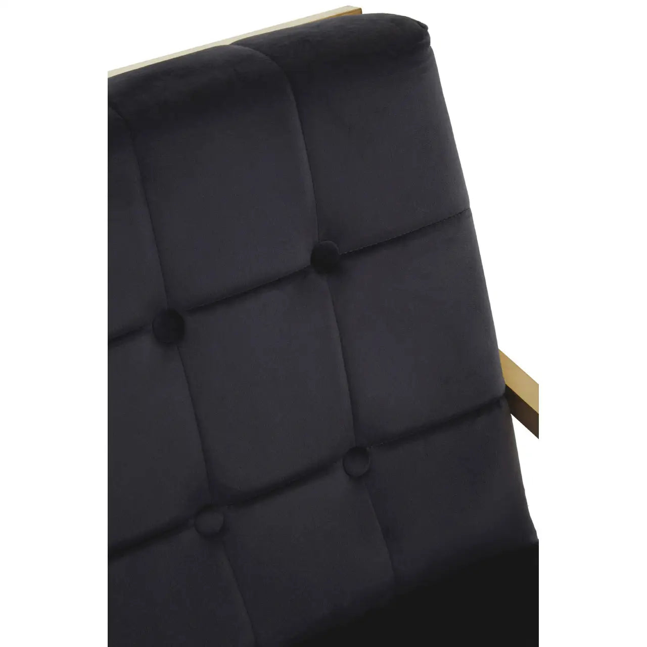 Hana Black Velvet Chair With Gold Frame