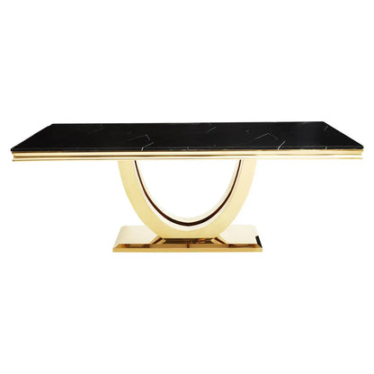 Moda Black Marble Rectangular Dining Table