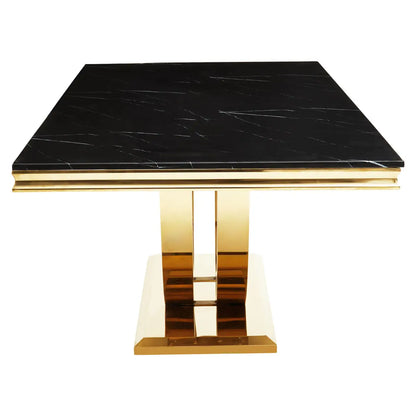 Moda Black Marble Rectangular Dining Table