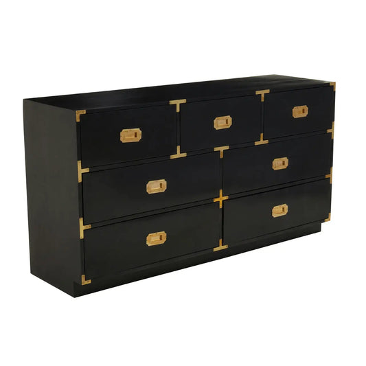 Sarter Seven Drawer Black Mango Wood Chest