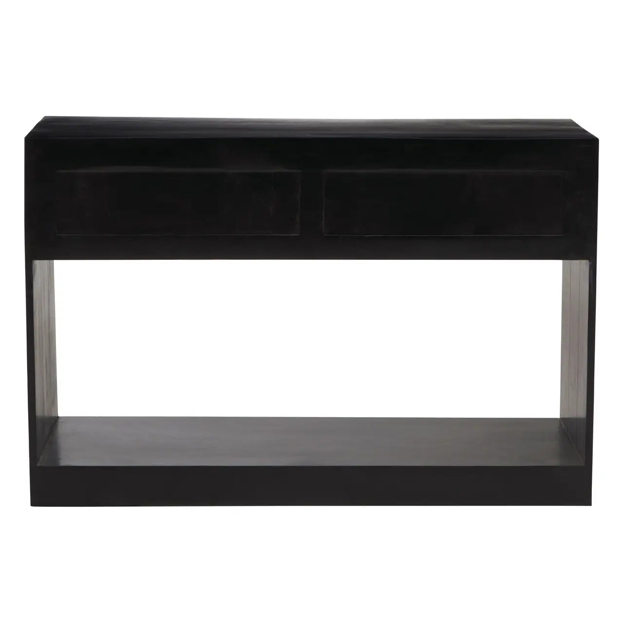 Sarter Two Drawer Black Mango Wood Console Table