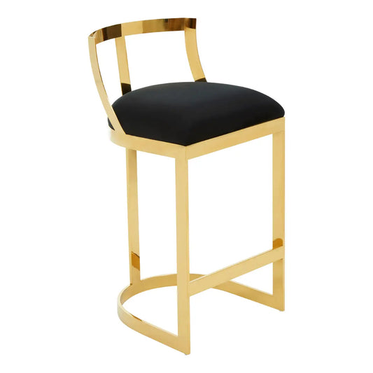 Azalea Black Velvet Bar Stool