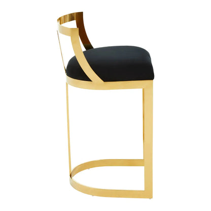 Azalea Black Velvet Bar Stool