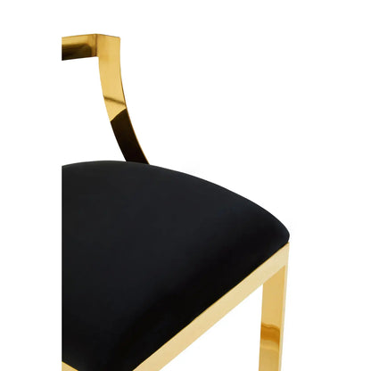 Azalea Black Velvet Bar Stool