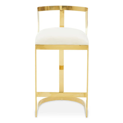 Azalea Ivory Velvet Bar Stool