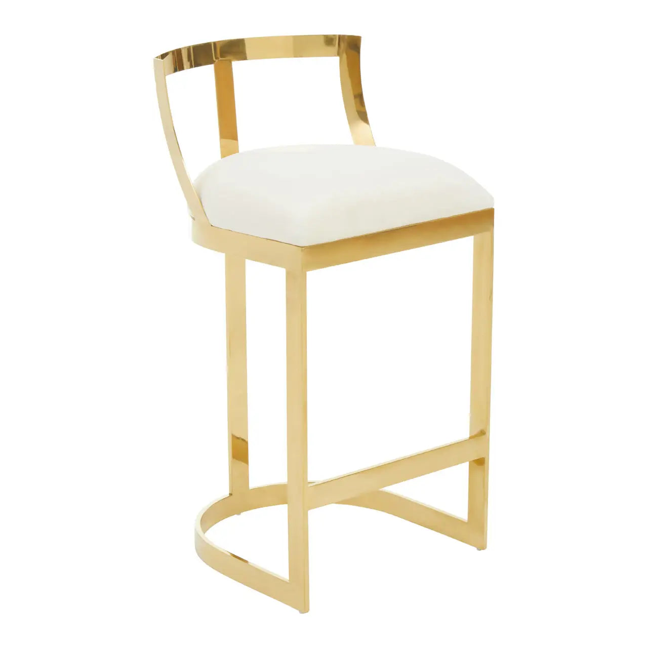 Azalea Ivory Velvet Bar Stool