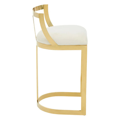 Azalea Ivory Velvet Bar Stool