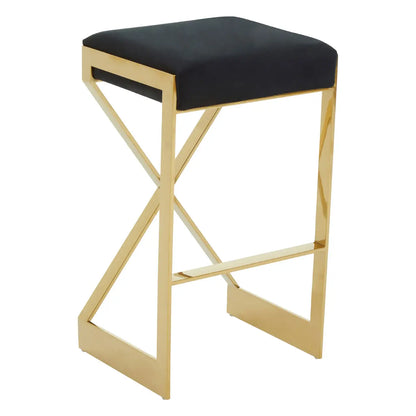 Azalea Black And Gold Finish Bar Stool