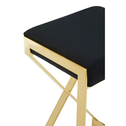 Azalea Black And Gold Finish Bar Stool