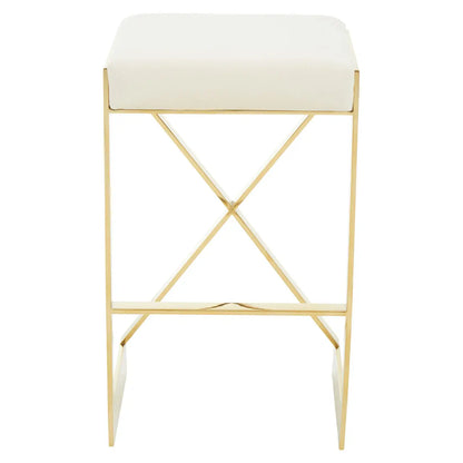 Azalea Ivory And Gold Finish Bar Stool