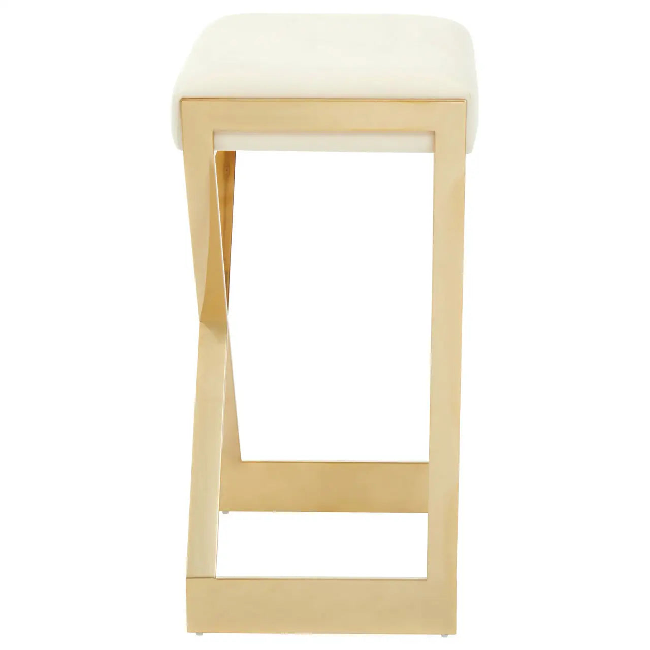 Azalea Ivory And Gold Finish Bar Stool