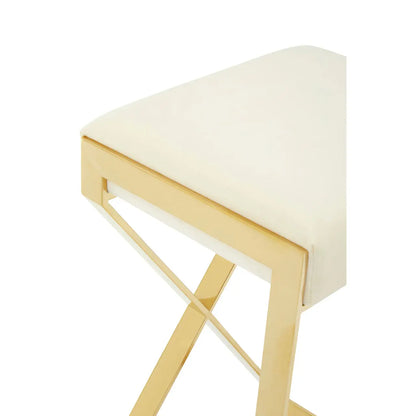 Azalea Ivory And Gold Finish Bar Stool