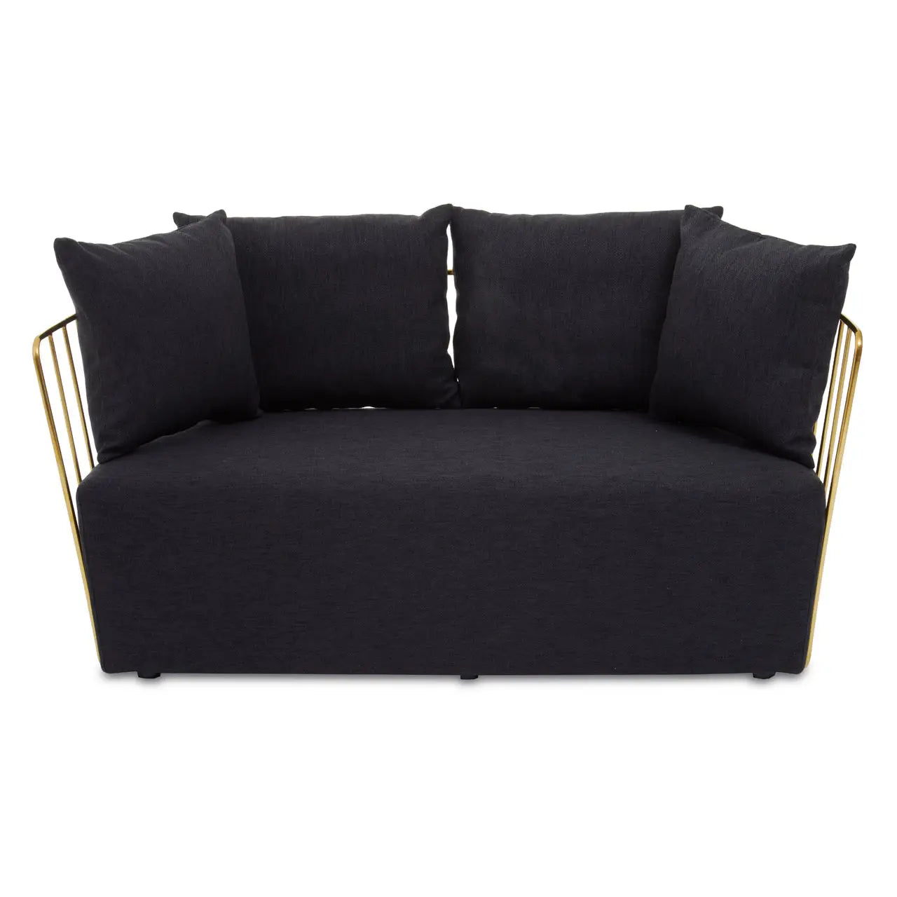 Azalea Two Seat Black Fabric Sofa