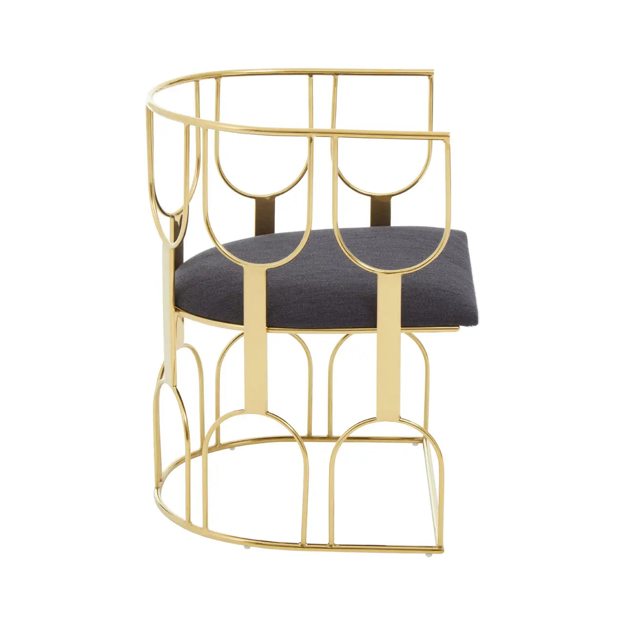 Azalea Black Dining Chair with Gold Frame