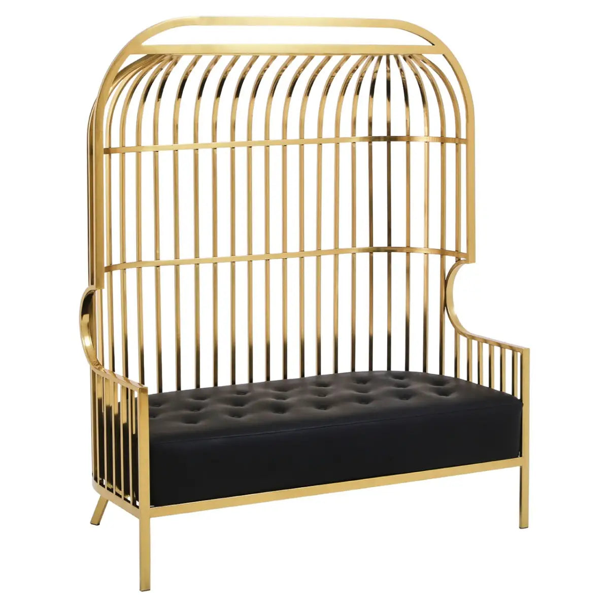 Eliza Two Seat Dome Cage Gold Finish Sofa