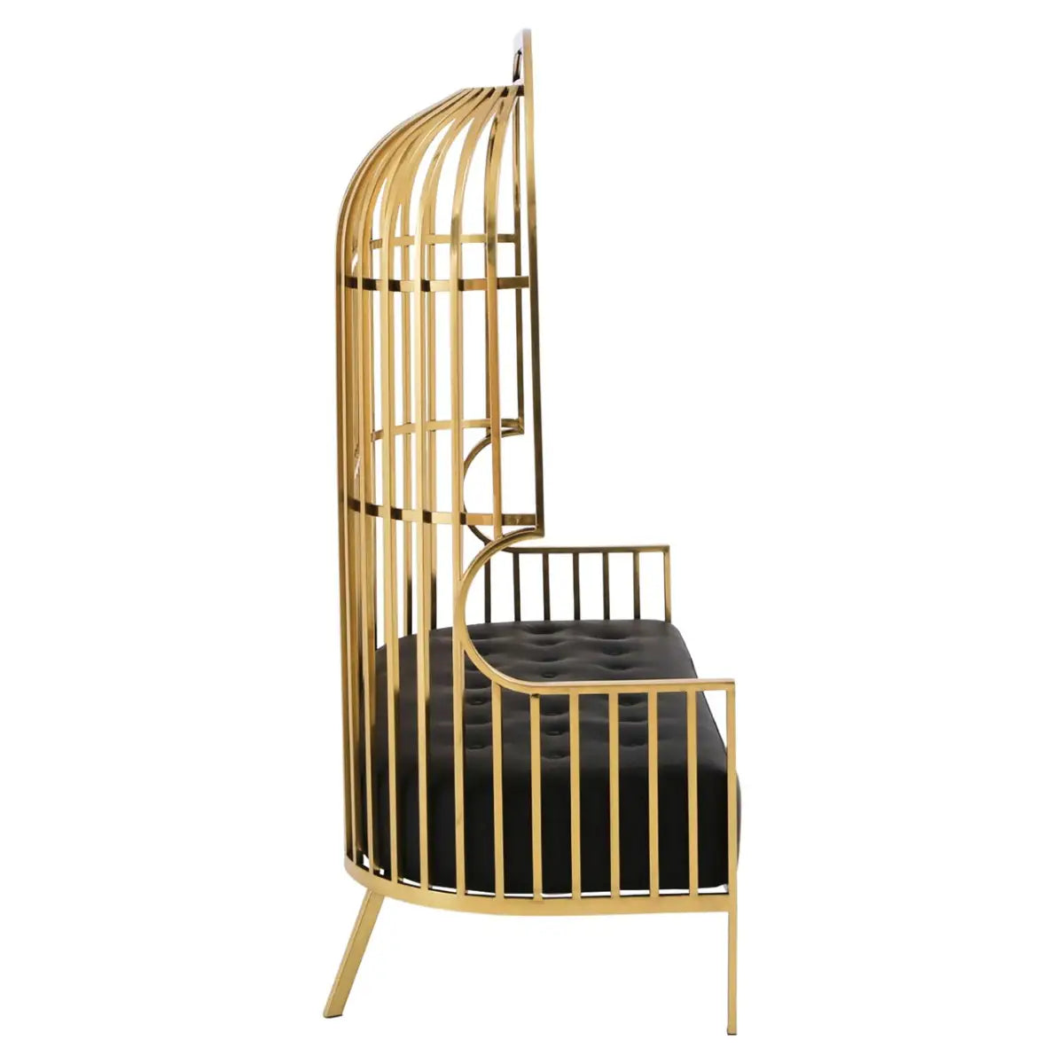 Eliza Two Seat Dome Cage Gold Finish Sofa