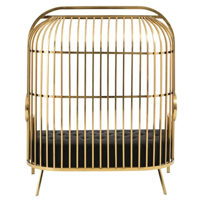 Eliza Two Seat Dome Cage Gold Finish Sofa