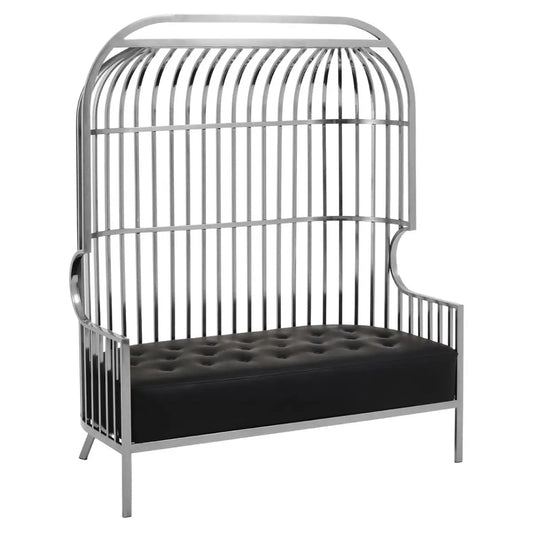 Eliza Two Seat Dome Cage Silver Sofa