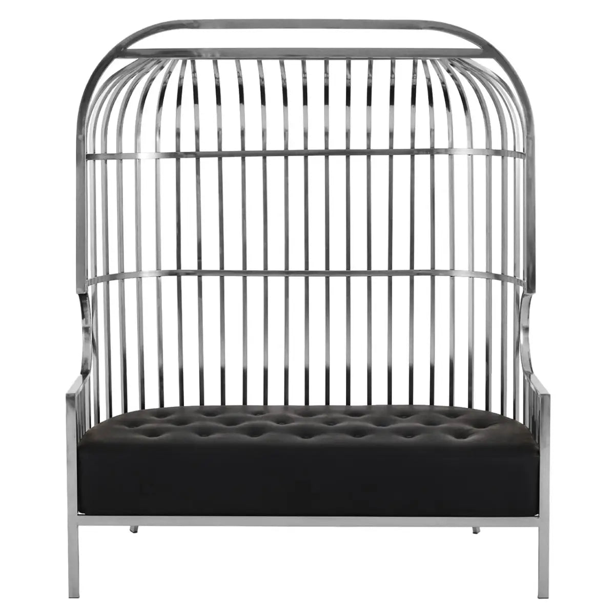 Eliza Two Seat Dome Cage Silver Sofa